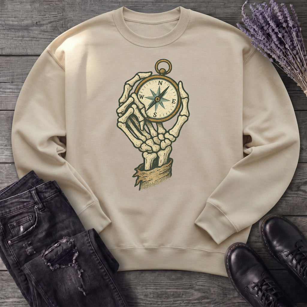 Nautical Compass Skeleton Hand Sweatshirt