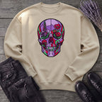 botanical stained glass skull Sweatshirt