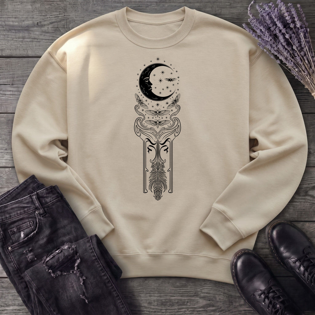 Art Nouveau Crescent Moths Sweatshirt