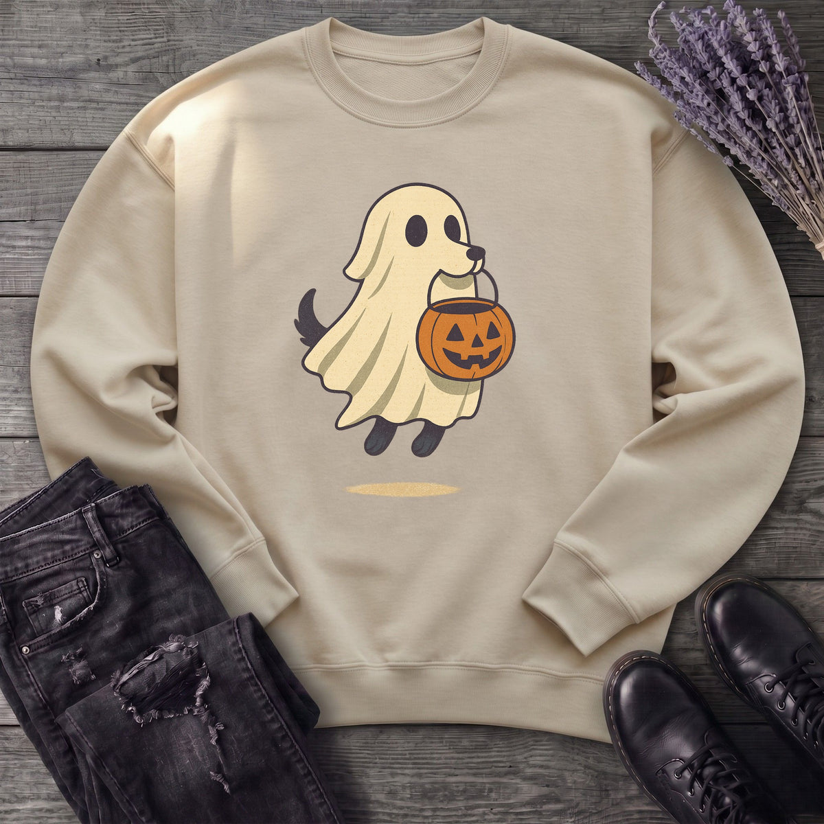 Ghost Dog Trick-Or-Treating Sweatshirt