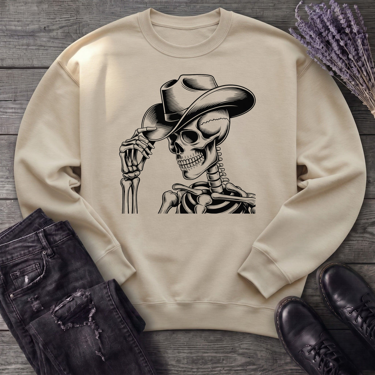 Cowboy Hat Skeleton Sweatshirt