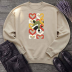 Geometric Hearts Raccoon Sweatshirt