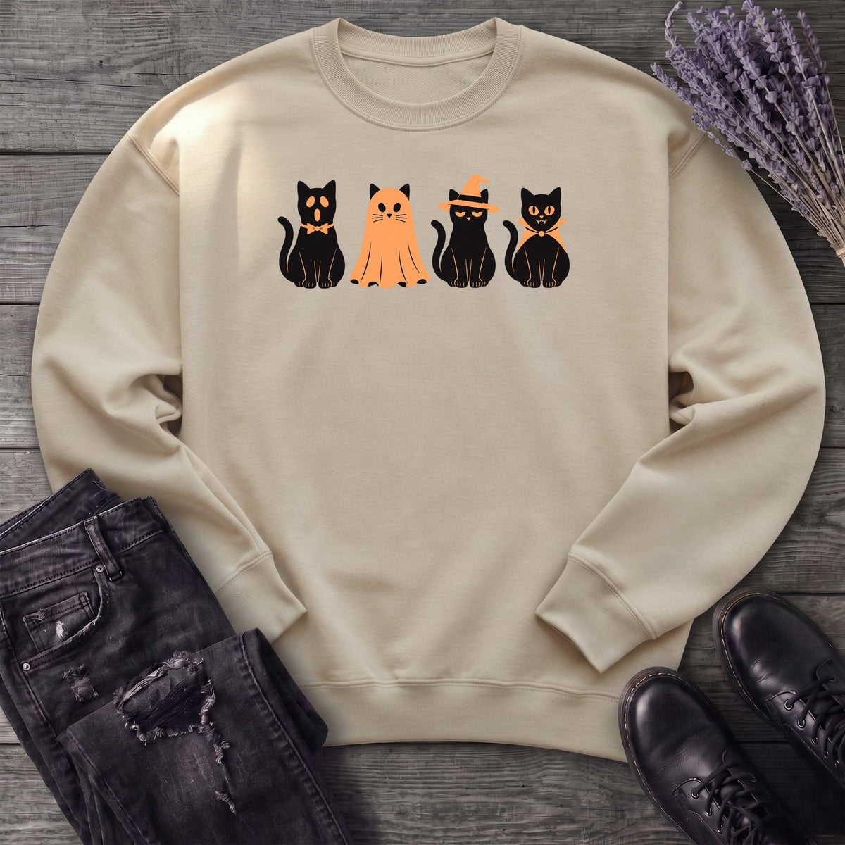 Black Cat Costume Party Sweatshirt