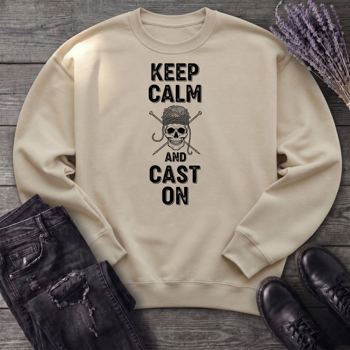 Keep Calm And Cast On Sweatshirt