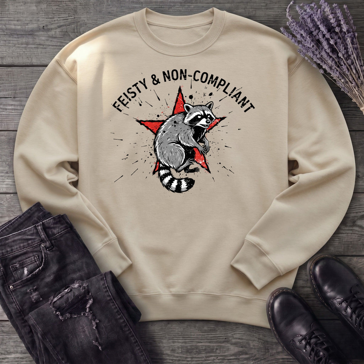 feisty non compliant raccoon Sweatshirt