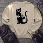Retro Texture Black Cat Sweatshirt