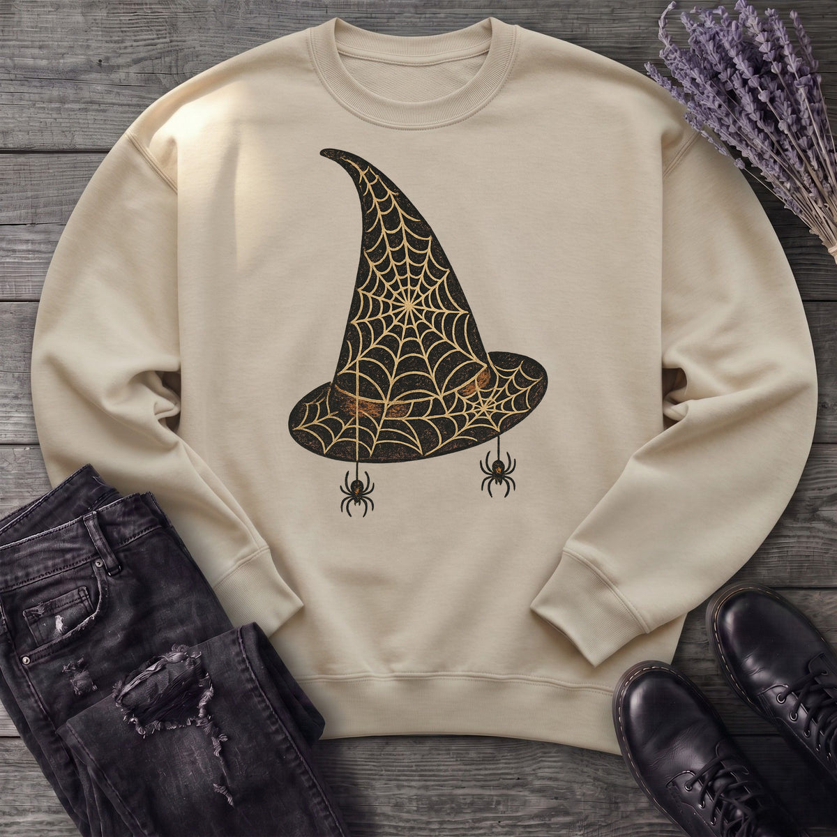 Spiderweb Witch Hat Sweatshirt