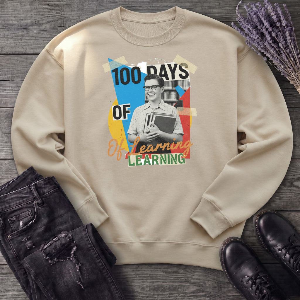 Old School 100 Days Of Learning Sweatshirt
