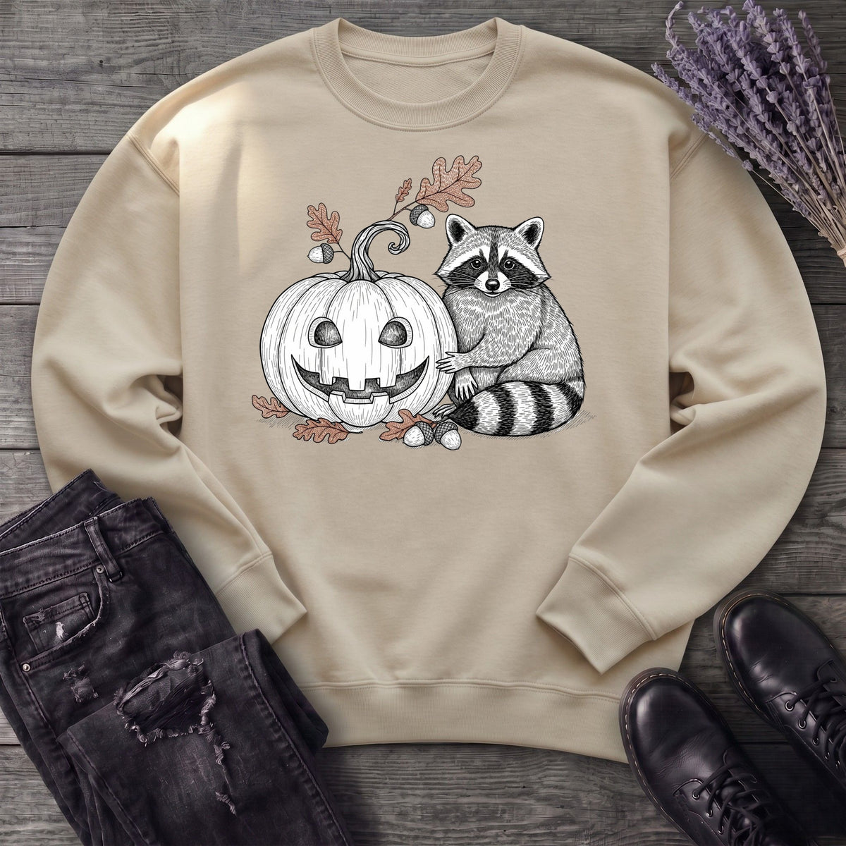 Raccoon And Pumpkin Sweatshirt