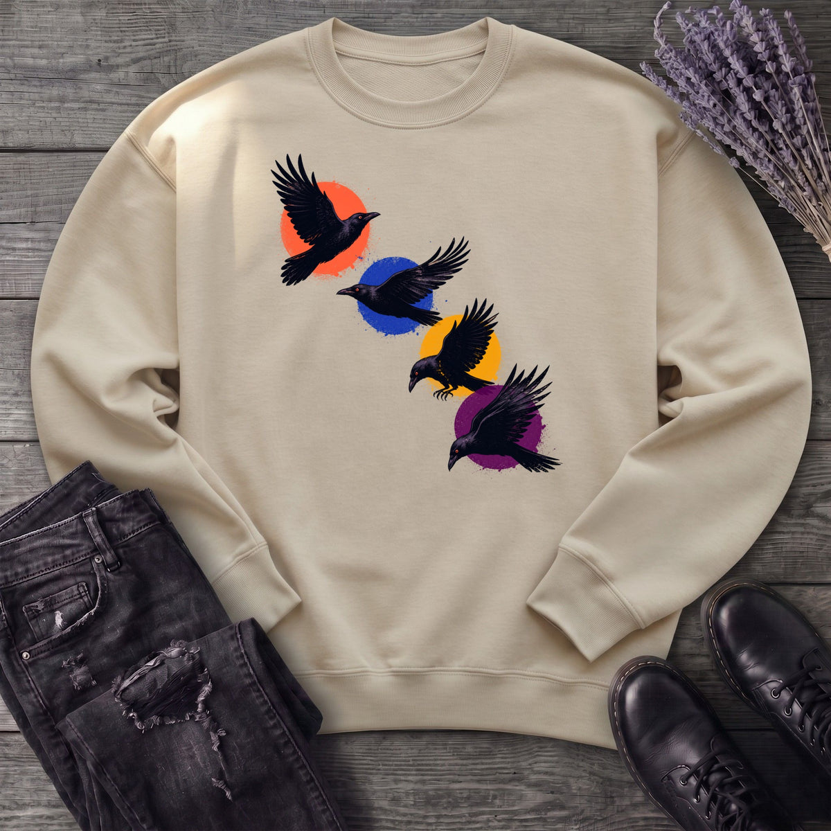 Crows In Flight Sweatshirt
