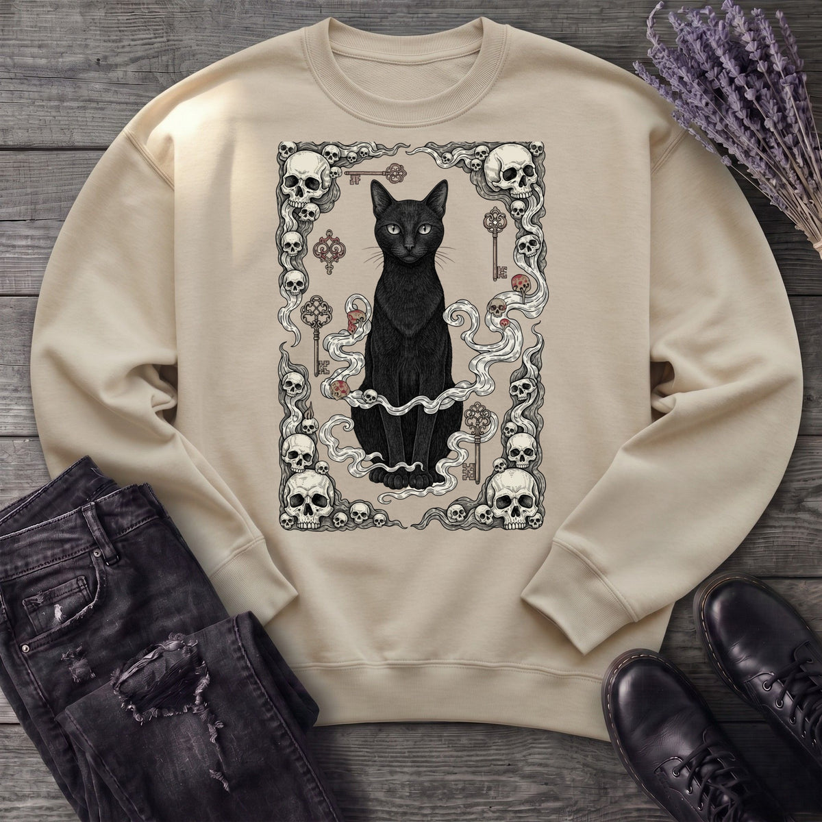 Cat Skull Card Sweatshirt