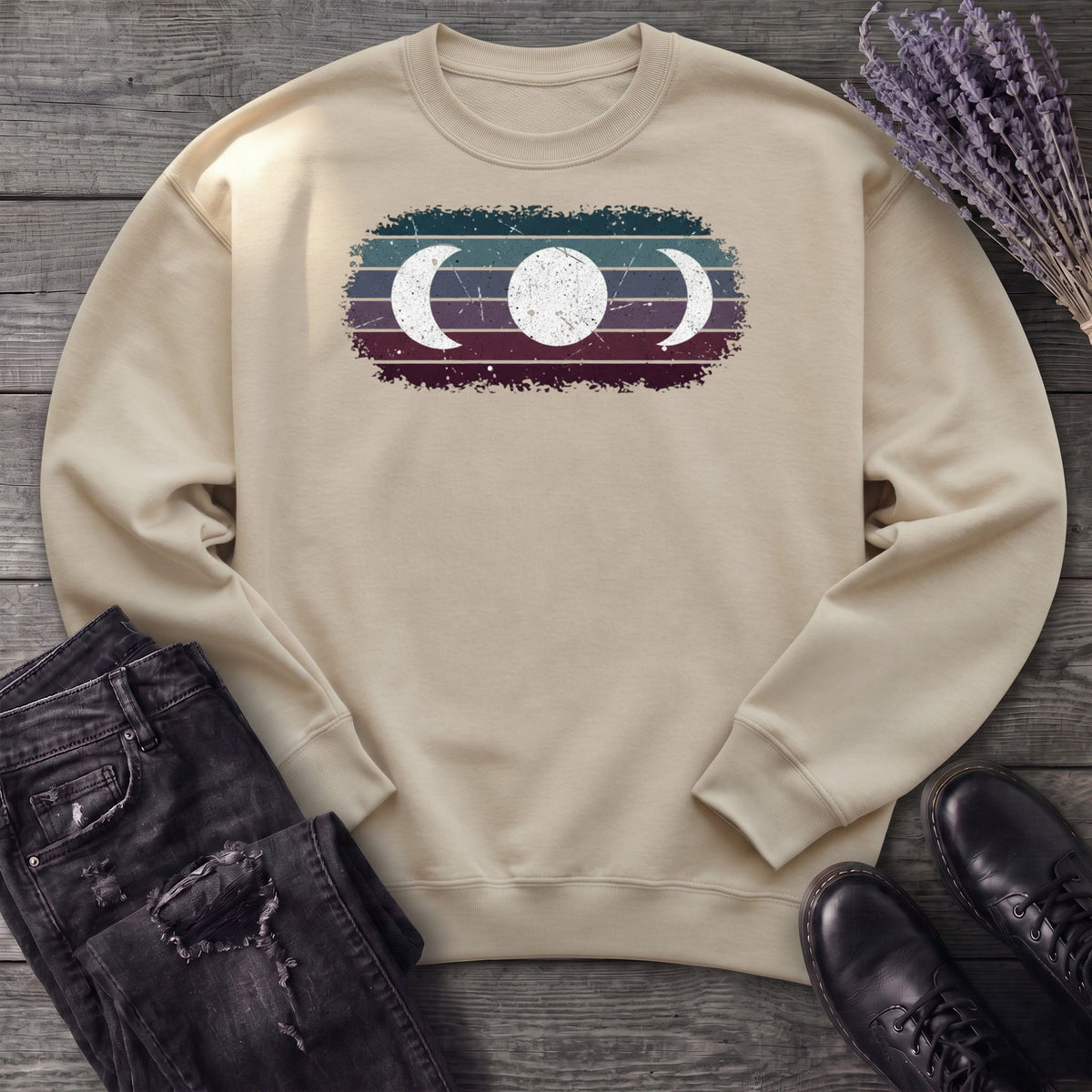 Grunge Moon Phase Trio Sweatshirt