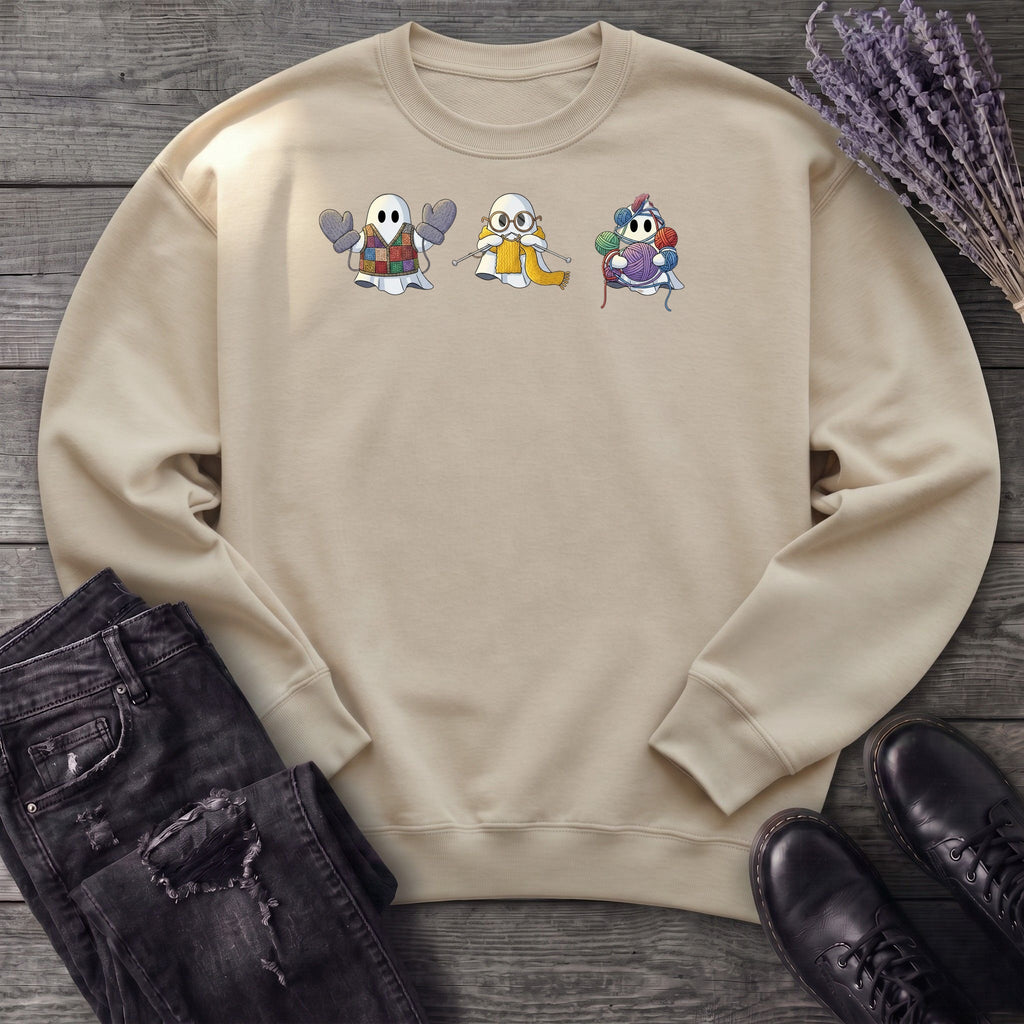 ghost_trio_knitting Sweatshirt