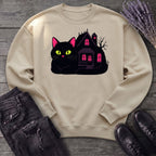 Black Cat Haunted House Sweatshirt