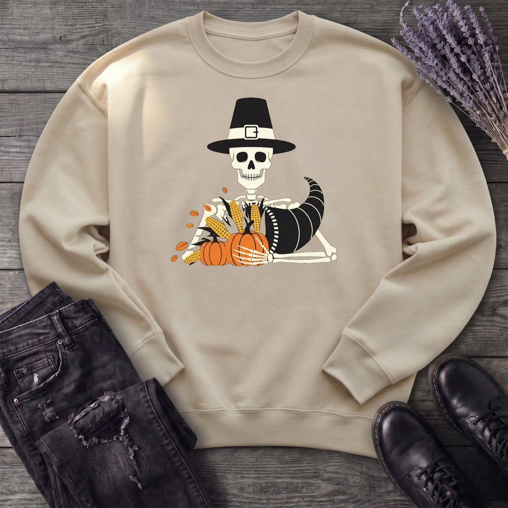 Pilgrim Skeleton Cornucopia Sweatshirt